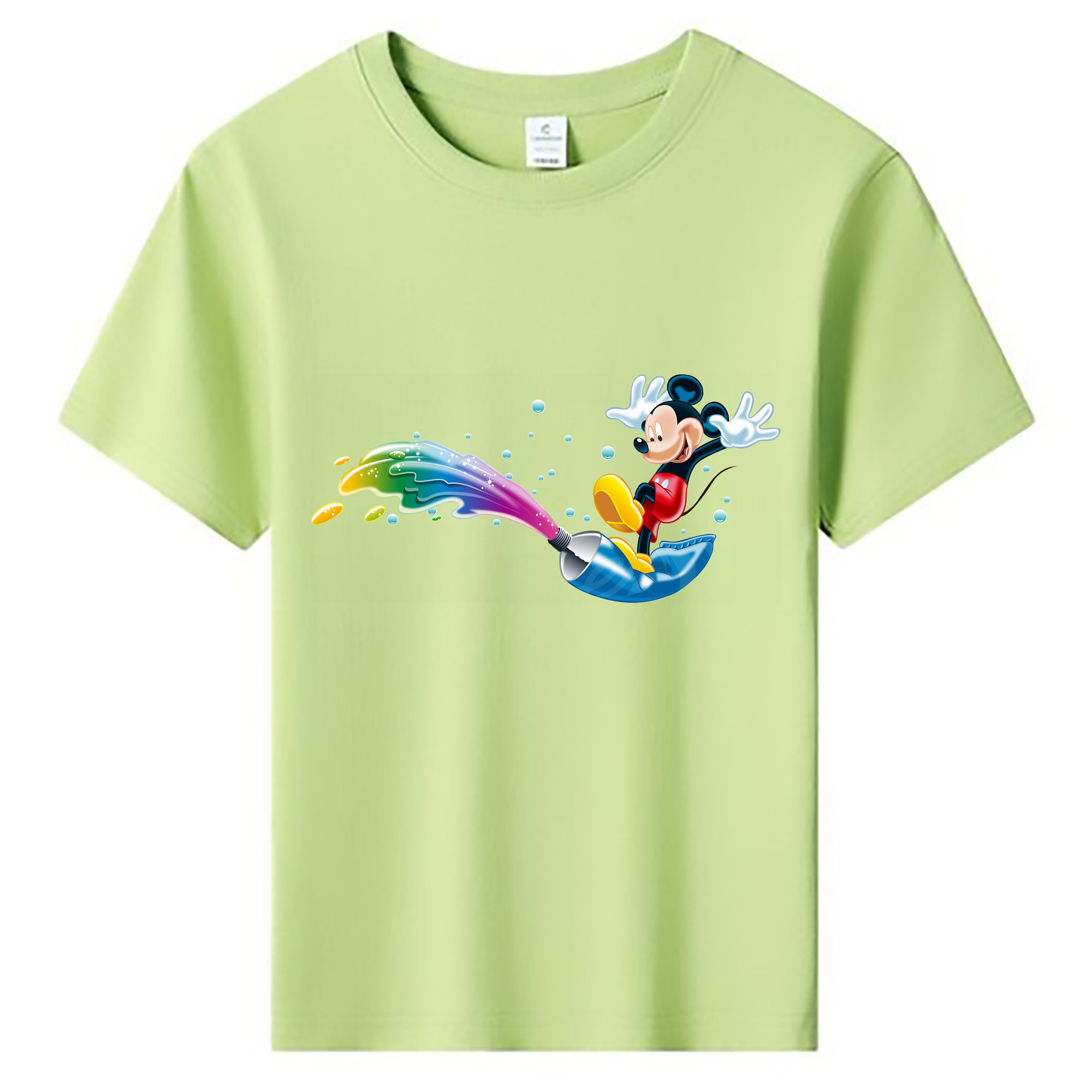 （画像用） ミッキーマウス Mickey Mouse 綿100％キッズTシャツ（フロントプリント）